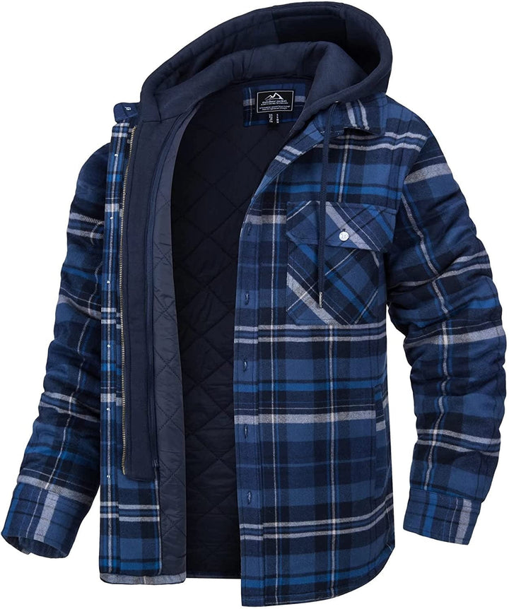 Trendy geruit herenvest met capuchon voor streetwear; comfortabele buitenkleding met plaidpatroon.