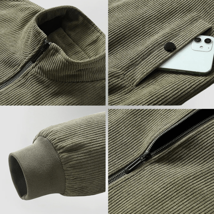Beige herenjack, veelzijdig herfst- en winterjack, biedt warmte en een comfortabele, stijlvolle look.