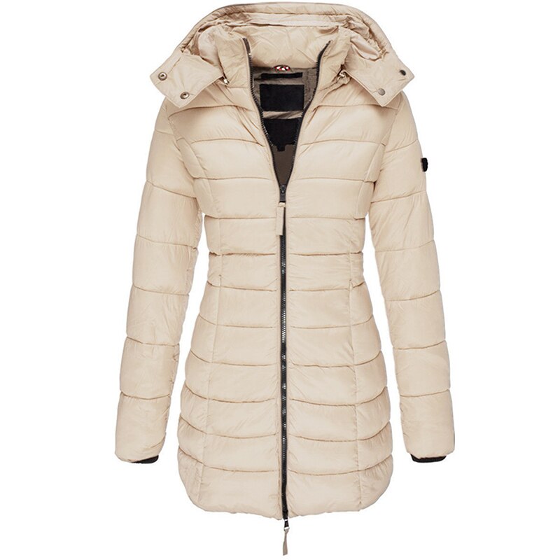 Comfortabele dames donsjack Olivia, casual winterjas met capuchon. Ideaal voor outdoor activiteiten bij koud weer.
