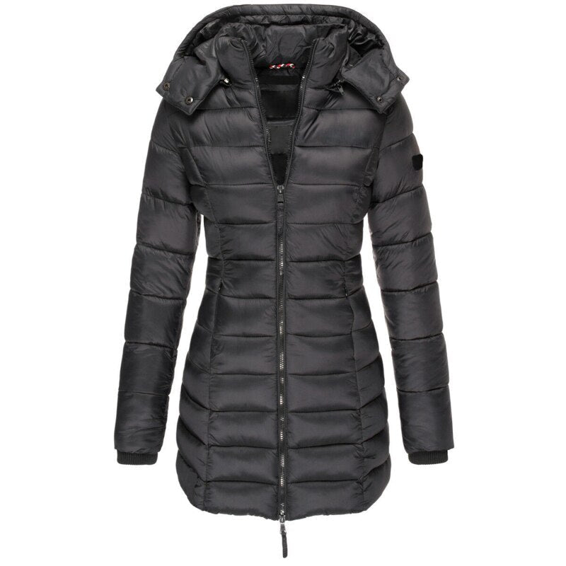 Olivia dames donsjack: een warme winterjas met capuchon. Comfortabele en stijlvolle keuze voor koud weer en winterkleding.