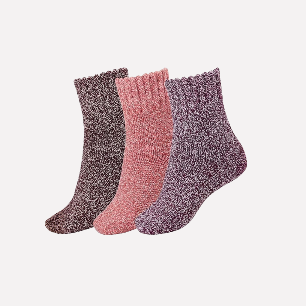 Effen warme winter crew sokken voor dames, perfect tegen de kou en voor dagelijks comfort.