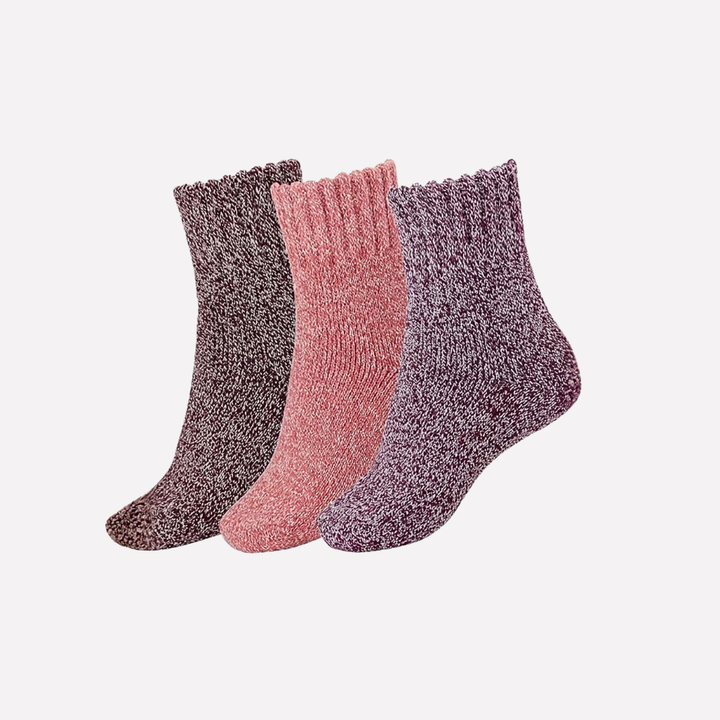 Effen warme winter crew sokken voor dames, perfect tegen de kou en voor dagelijks comfort.