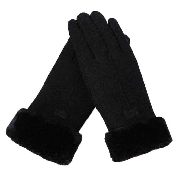 Zachte dames winterhandschoenen met bontrand, waterdicht en touchscreen voor warme handen.