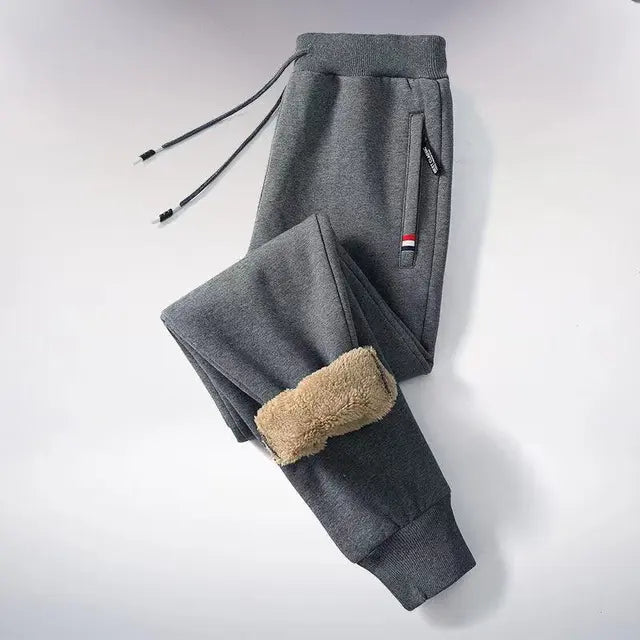Comfortabele heren sportbroek & relaxbroek; veelzijdige winter joggingbroek met rechte pijpen.