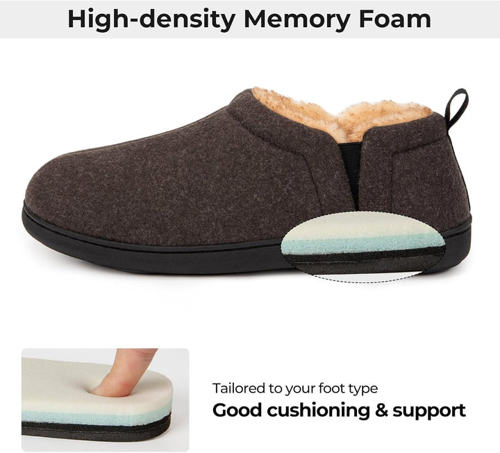 Noah heren pantoffels donkergrijs, extra warm en comfortabel.
