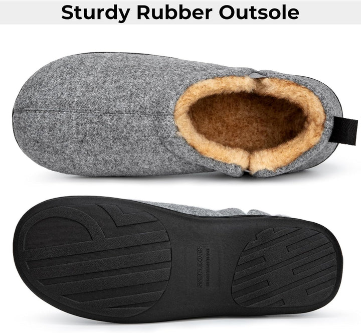 Memory foam heren pantoffels Noah, bruin, voor winter comfort.