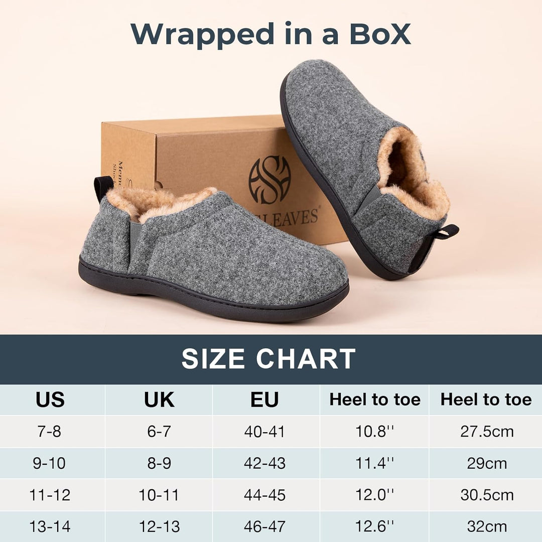 Zachte winter pantoffels Noah voor heren, donkergrijs, antislip.