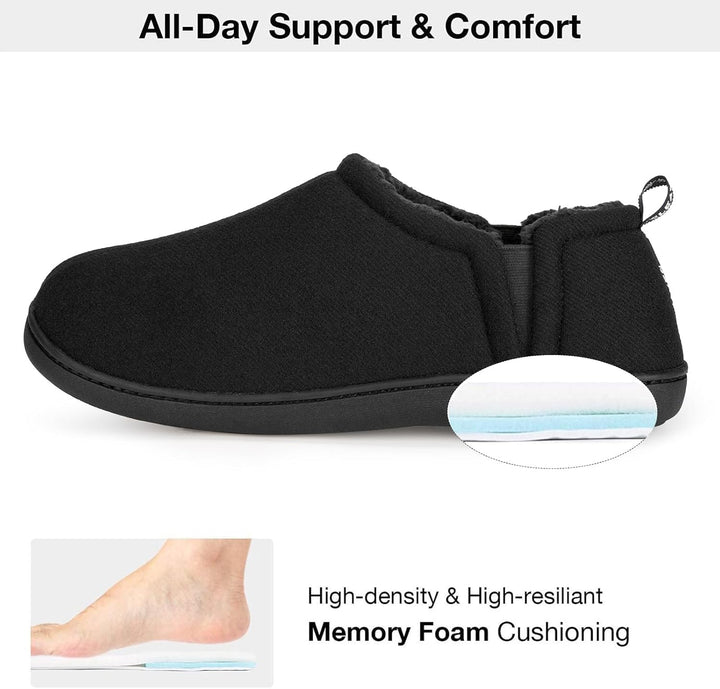 Warme heren pantoffels Noah met memory foam, bruin.