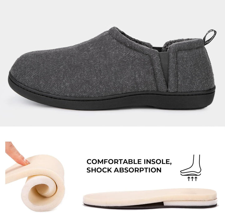 Noah comfort pantoffels heren, bruin, met warme voering.