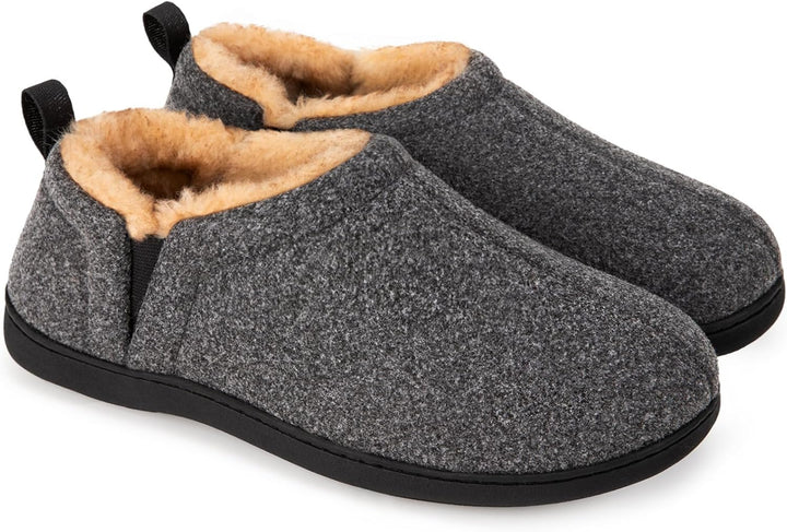 Warme heren winter pantoffels Noah bruin, zachte memory foam.
