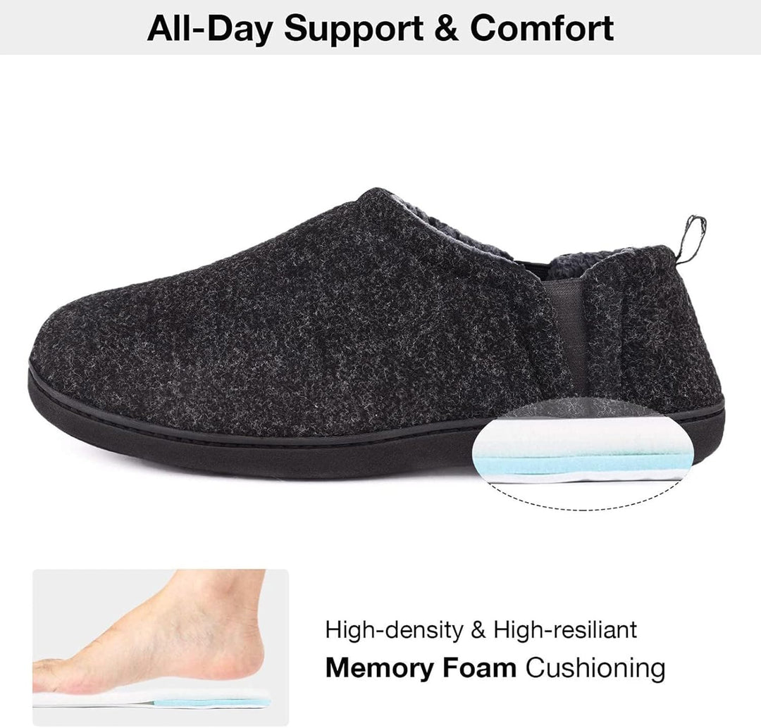 Warme heren pantoffels Noah bruin, met memory foam.