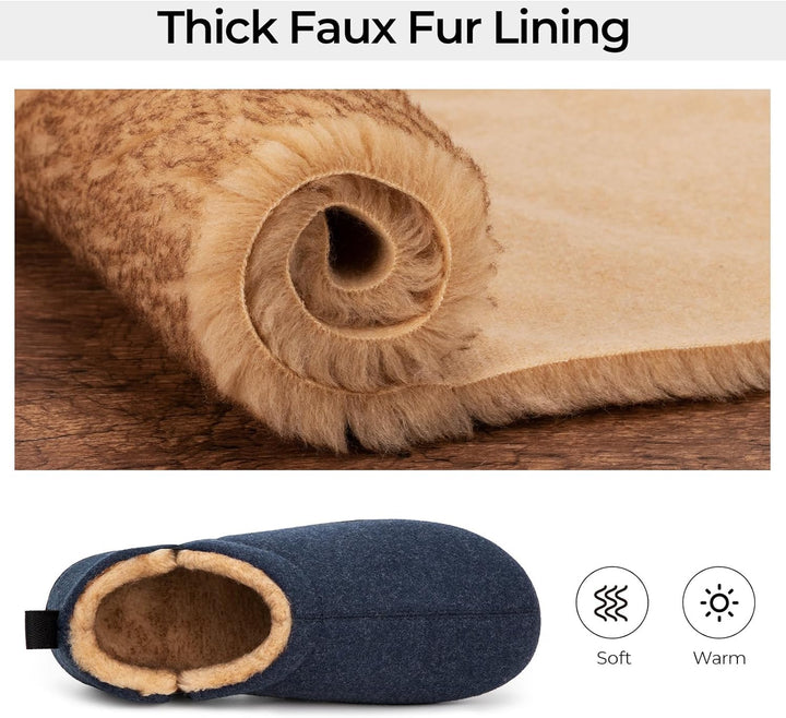 Noah heren huispantoffels bruin, warm en met memory foam.