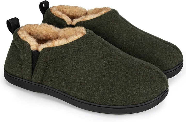Noah heren pantoffels bruin, perfect voor thuis, warm en comfortabel.
