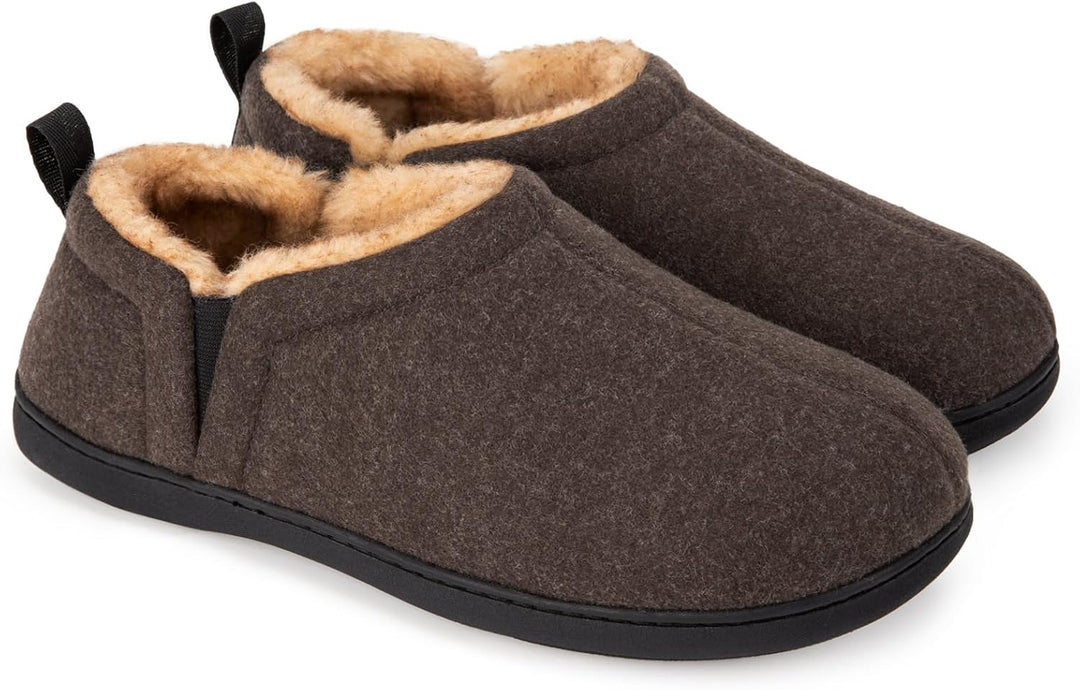 Donkergrijze Noah comfort pantoffels, zacht en met antislipzool.