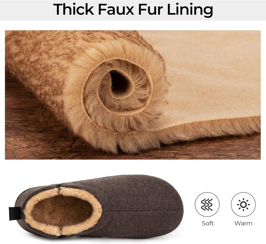 Zachte bruine Noah huispantoffels voor mannen, met antislip.