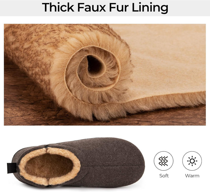 Zachte bruine Noah huispantoffels voor mannen, met antislip.