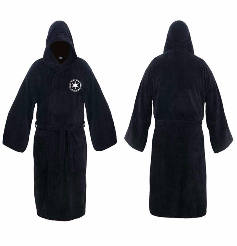 Comfortabele heren flanellen badjas, lang en warm, ideaal als huismantel na een bad of douche.