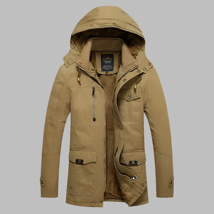 Warme, waterdichte heren winterjas 'ArcticShield' met stijlvolle bontkraag; ideaal voor koud weer en outdoor.