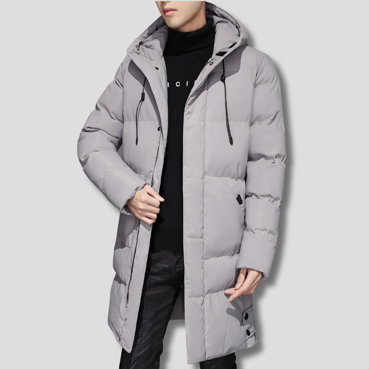 Modieuze heren winterjas parka, warm en weerbestendig, perfect voor koud weer en buitenactiviteiten. Comfortabele bovenkleding.
