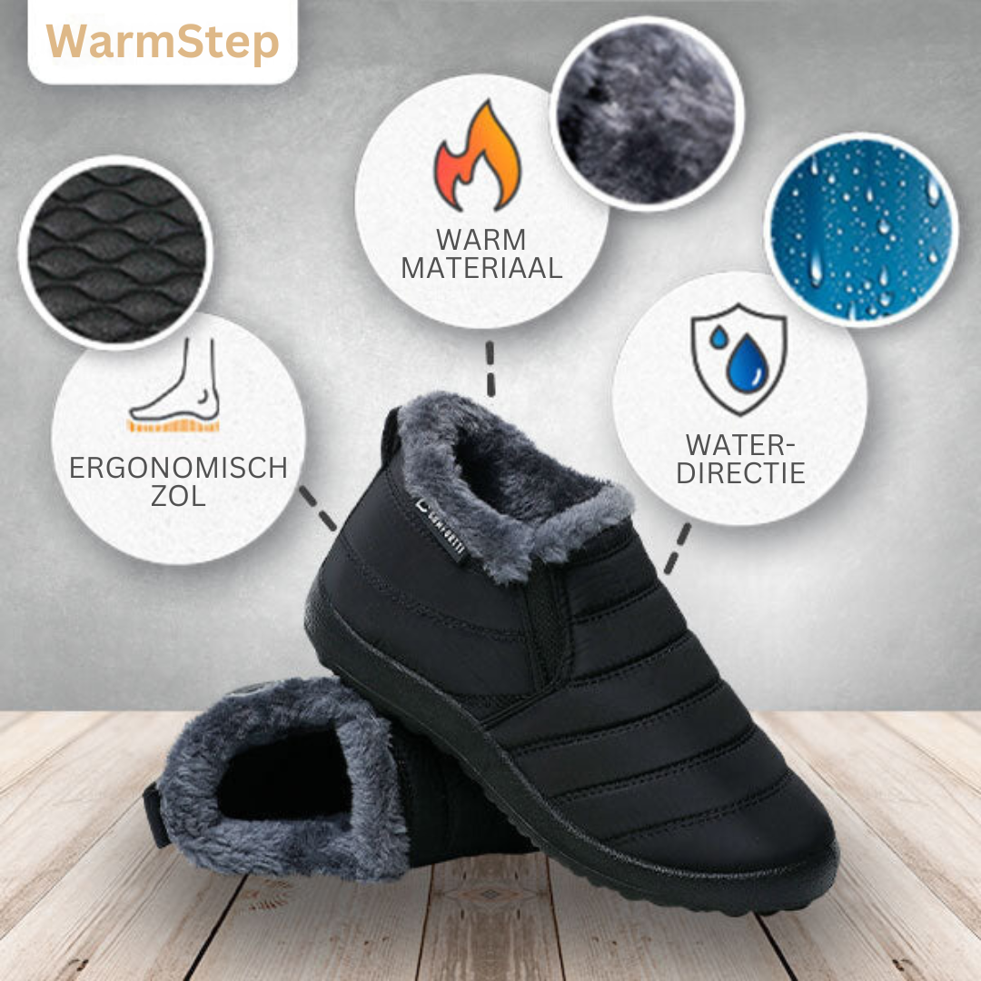 WarmStep antislip winterpantoffels, ideaal voor binnen en buiten; veilige warme schoenen.