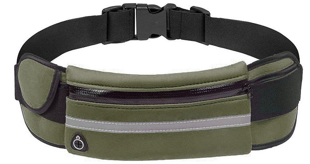 Veilig waterdicht hardloop heuptasje, unisex, met rits, voor telefoons en waardevolle spullen.