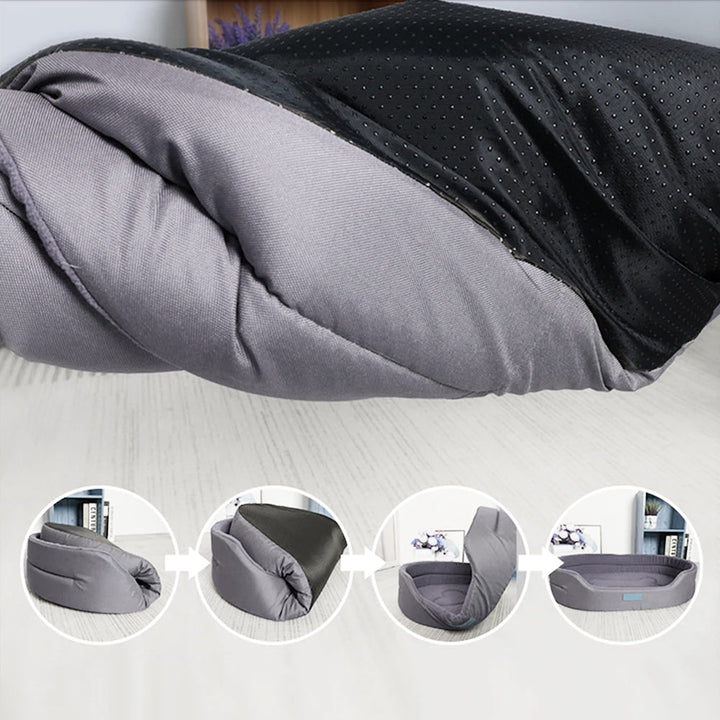 Robuust groen waterdicht hondenbed, een duurzame en comfortabele slaapplek voor binnen en buiten.