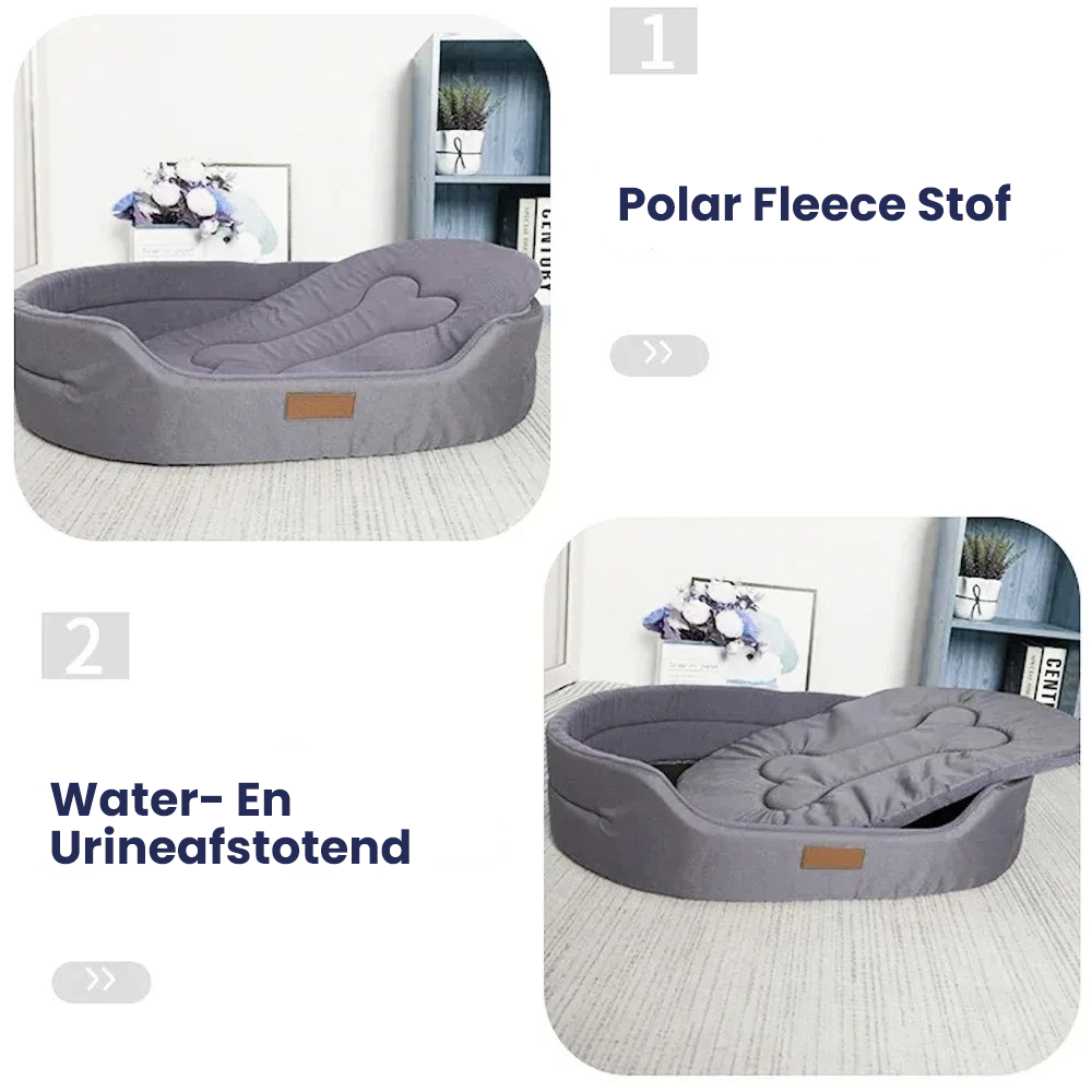 Waterdicht hondenbed beschermt tegen ongelukjes, ideaal voor jonge en oudere honden.