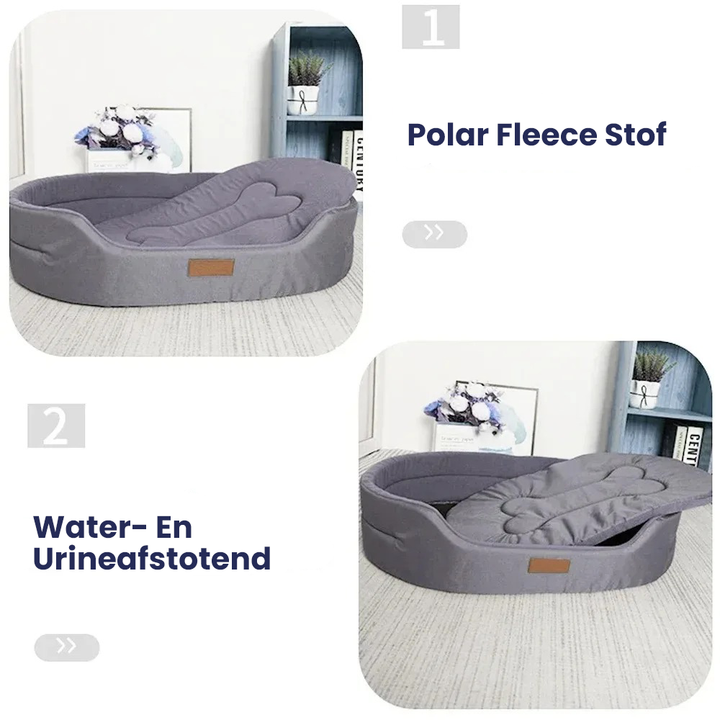 Waterdicht hondenbed beschermt tegen ongelukjes, ideaal voor jonge en oudere honden.