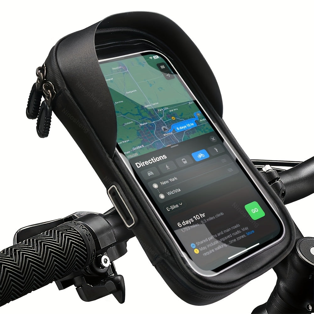 Waterdichte 360° draaibare telefoonhouder voor fiets en motor, ideaal voor navigatie.