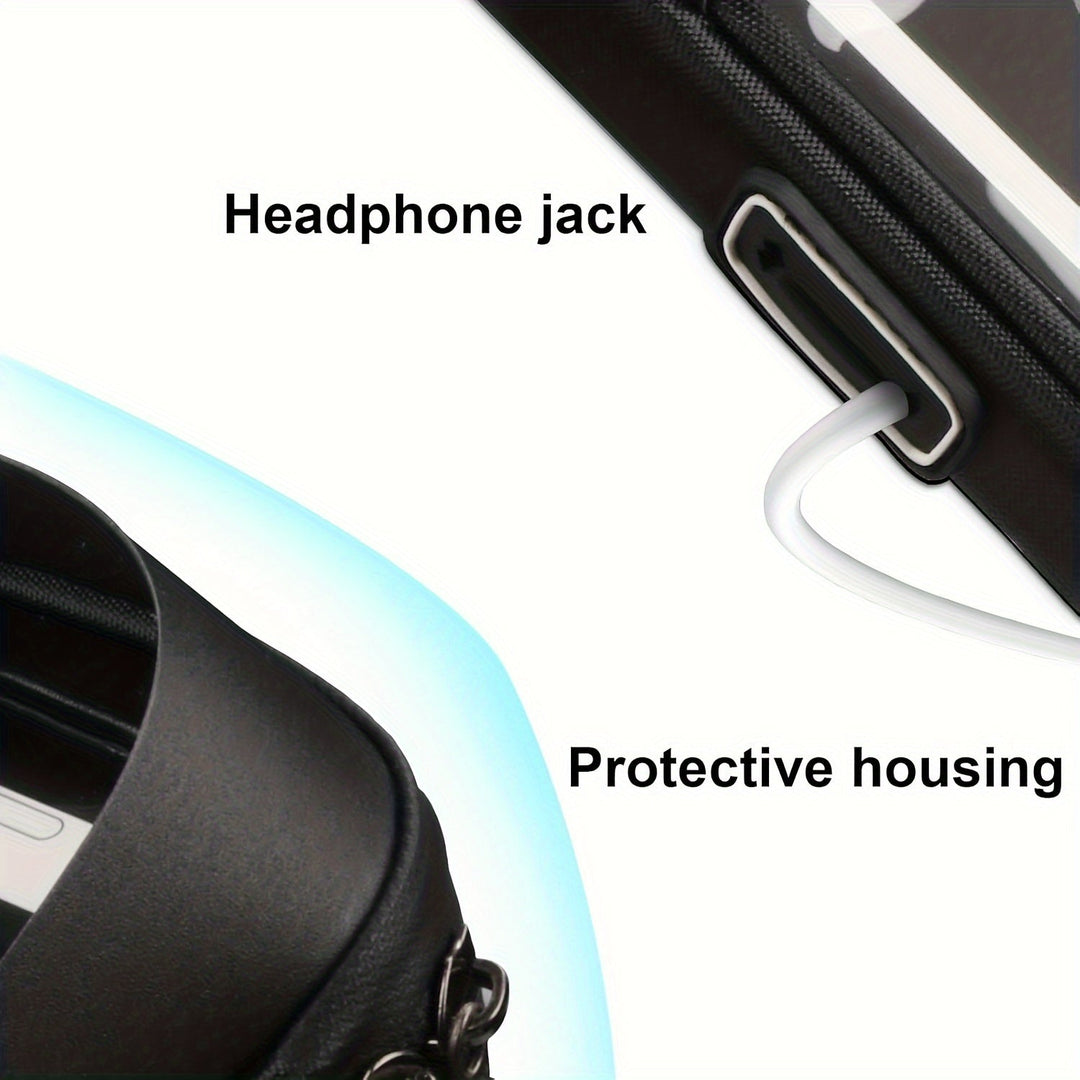 Waterdichte telefoonhouder op fietsstuur, zwart, 360° verstelbaar voor optimale kijkhoek tijdens navigatie.