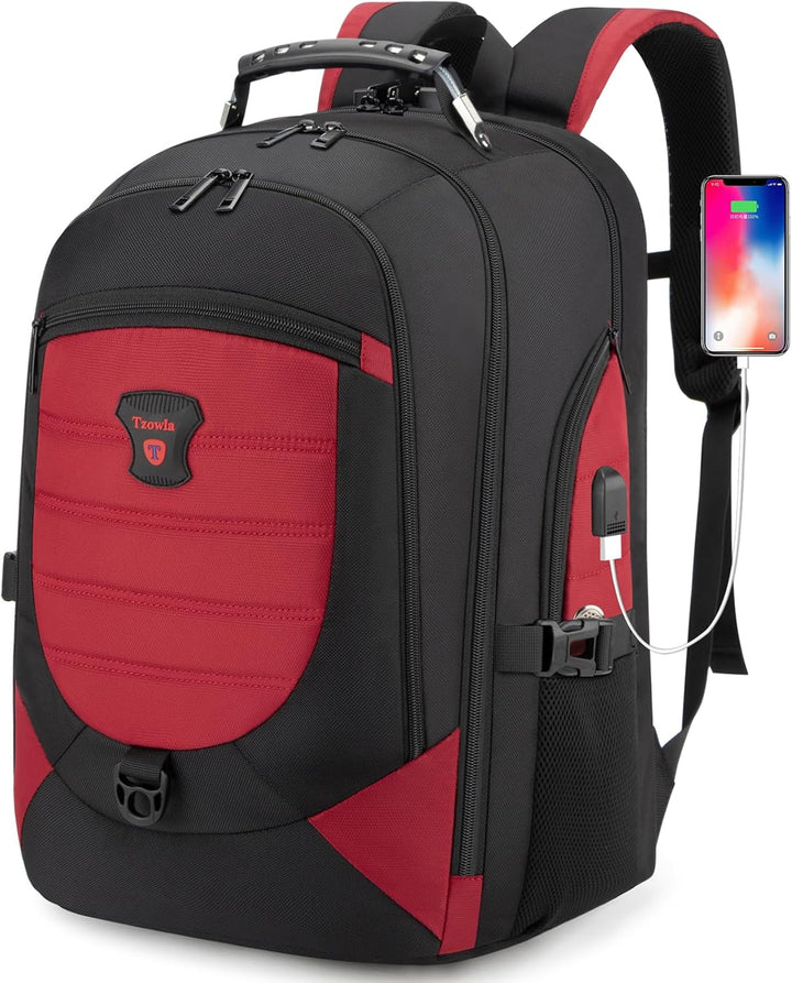 Waterdichte anti-diefstal laptop rugzak (17.3") met USB-poort, ideaal voor veilig reizen en werk.