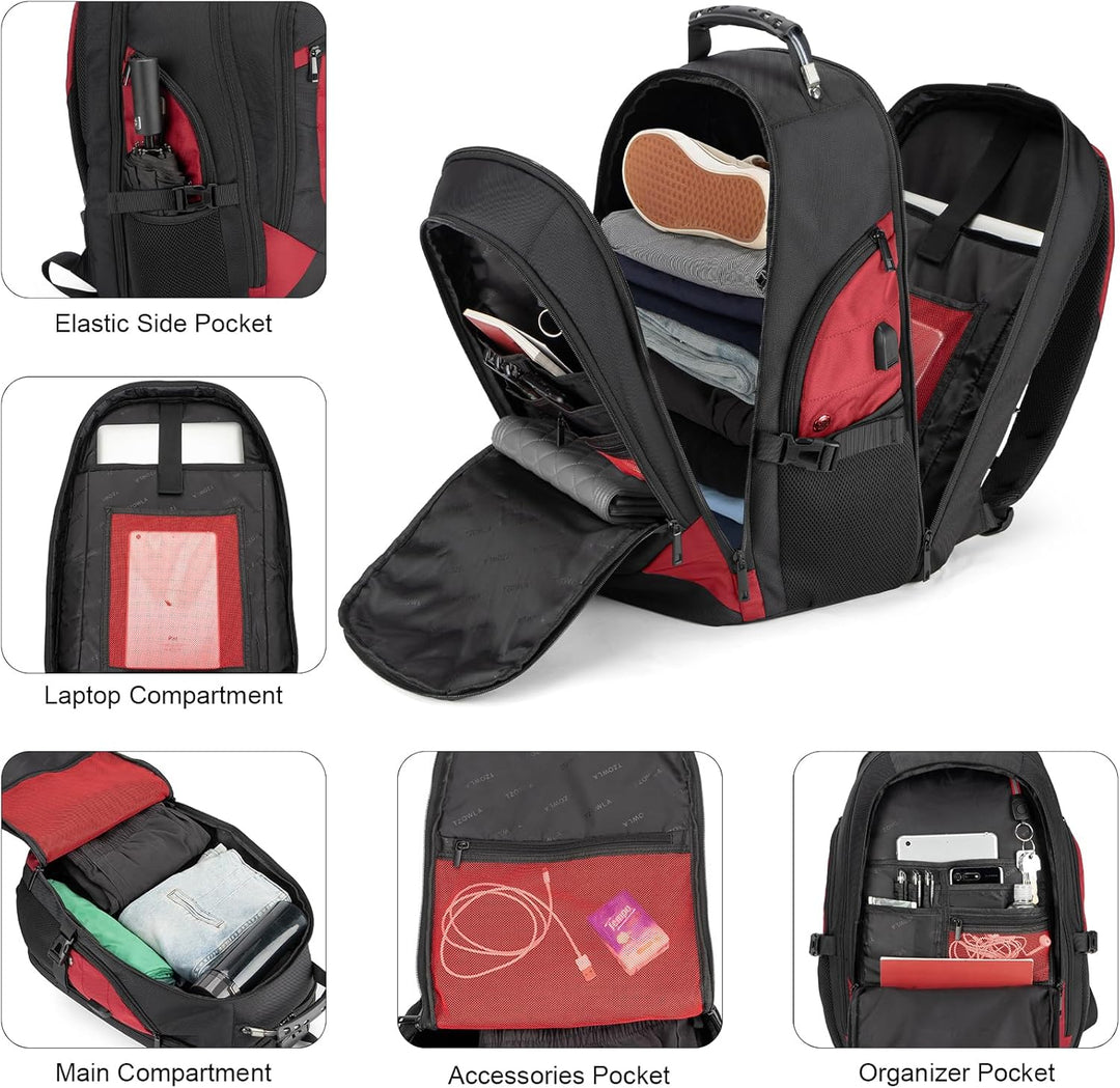 Multifunctionele rugzak: waterdicht, diefstalbeveiligd, voor 17.3" laptop en met USB-poort voor onderweg.