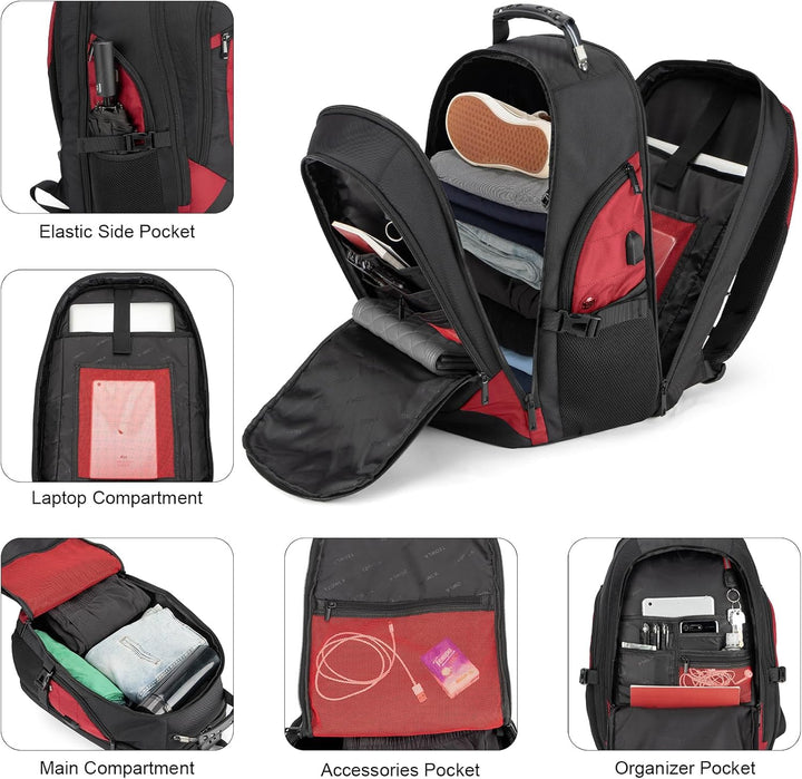 Multifunctionele rugzak: waterdicht, diefstalbeveiligd, voor 17.3" laptop en met USB-poort voor onderweg.