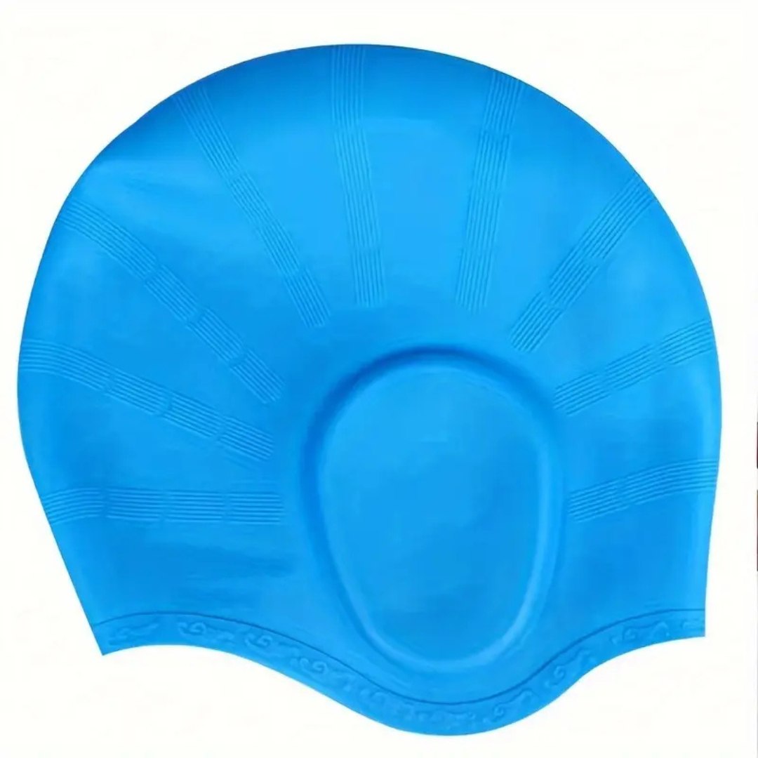 Essentiële zwemaccessoire: comfortabele zwemcap met oorbescherming, perfect sporthulpmiddel voor lang haar.