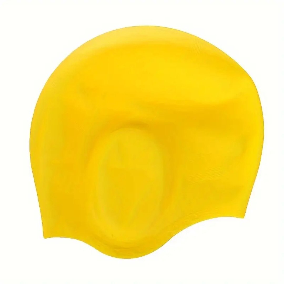 Ergonomische zwemcap met comfortabele oorbescherming. Waterdicht, flexibel en geschikt voor lang haar.