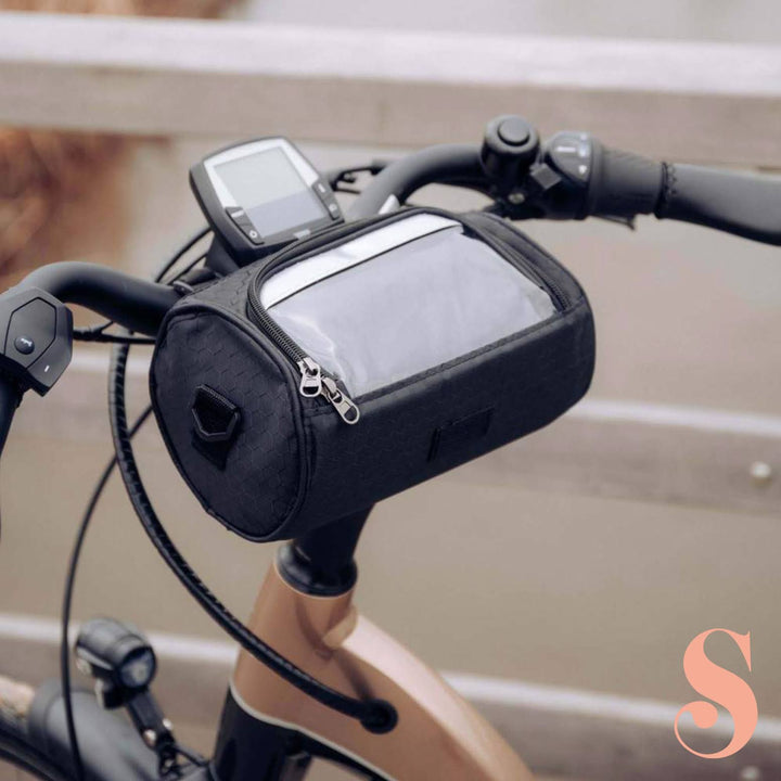 Waterdichte fietstas met telefoonhouder voor stuur, ideaal voor GPS navigatie op je fiets.