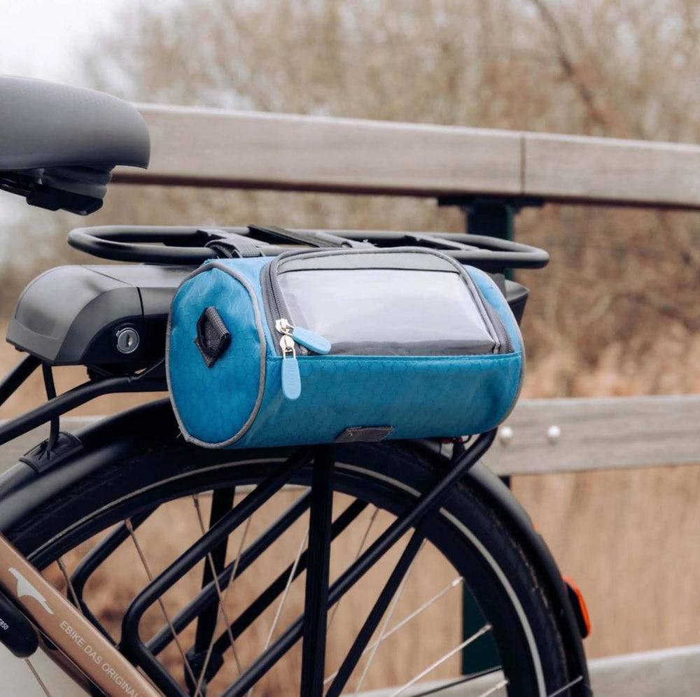 Universele waterdichte fietstas beschermt telefoon tegen regen en opslag, perfect voor fietstochten.