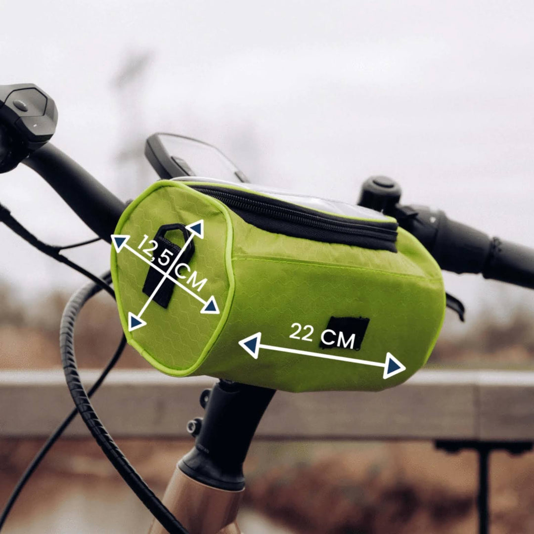 Ruime universele fietstas voor stuur, waterdicht, met telefoonhouder, voor het opbergen van essentials tijdens het fietsen.
