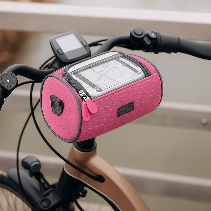 Fietsopberger: waterdichte fietstas met touchscreen; ideaal voor droge en veilige opslag van waardevolle spullen.