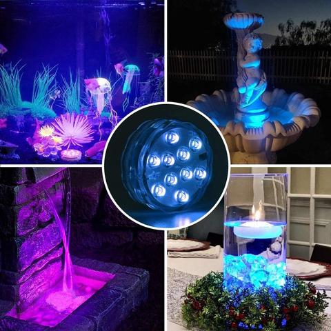 Waterdichte LED onderwaterlamp met afstandsbediening. Ideaal voor vijver, zwembad of tuinverlichting.