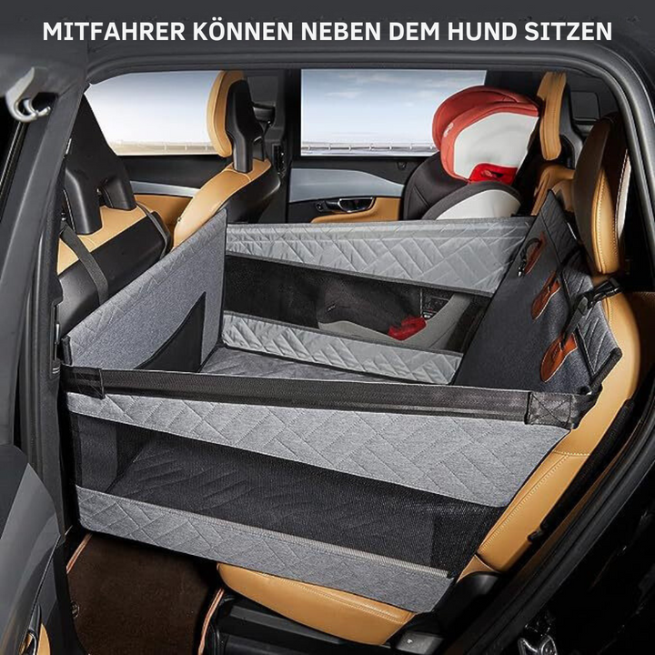 Grijze/zwarte PupProtector Plus veiligheidsmat; comfortabele, waterdichte bescherming voor uw hond tijdens elke autorit.