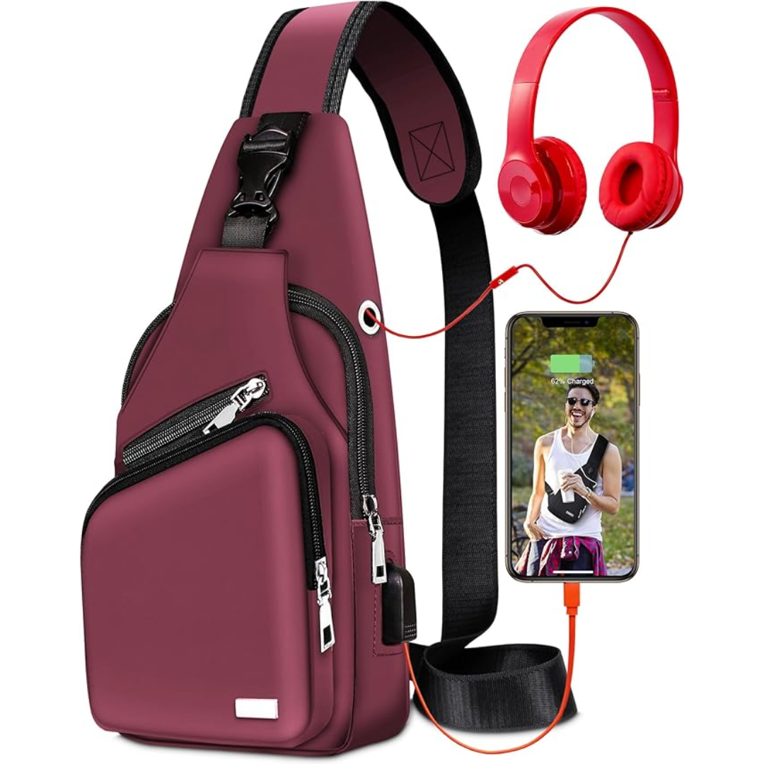 Waterdichte WaveSling slingbag, beschermt je essentials tegen regen; een betrouwbare outdoor tas.