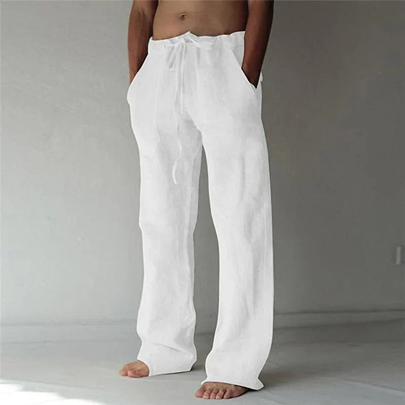 Heren casual rechte broek in het wit