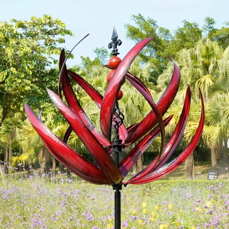 WhisperWind decoratieve windspinner voor tuin en terras. Elegant windwiel als sfeervolle tuindecoratie.