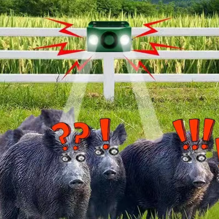 WildGuard zonne-energie dierenverjager met bewegingssensor, ideaal voor ongediertebestrijding.