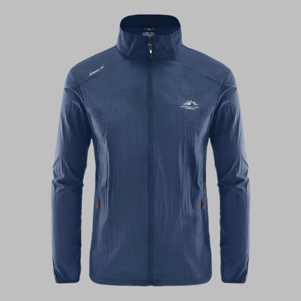 Casual sportief herenjack, geschikt als windjack voor lente en zomer. Comfortabele, veelzijdige buitenkleding.