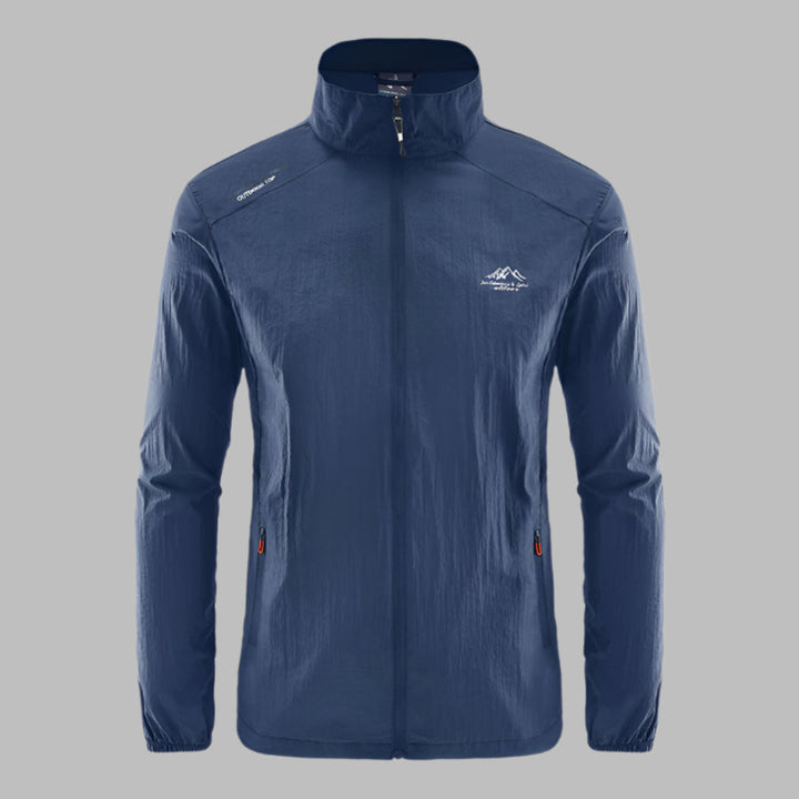 Casual sportief herenjack, geschikt als windjack voor lente en zomer. Comfortabele, veelzijdige buitenkleding.