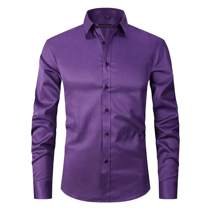 Stijlvol slim fit heren overhemd met lange mouwen, veelzijdig voor zowel zakelijke afspraken als vrije tijd.