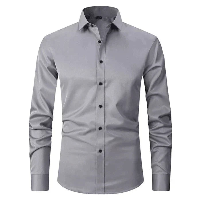 Heren slim fit overhemd met lange mouwen, verkrijgbaar in wit, blauw en zwart. Perfect voor elke man.