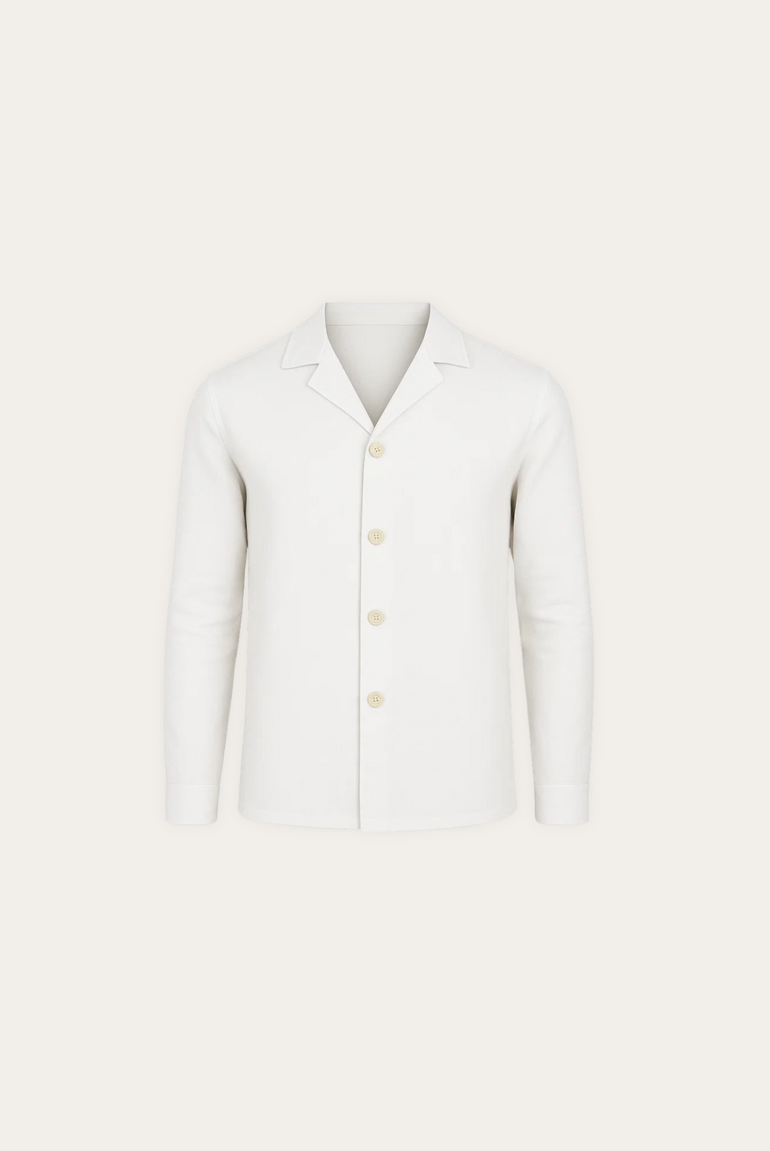 Wit linnen heren overhemd met lange mouwen, elegante moderne pasvorm voor zomerse casual chic gelegenheden.